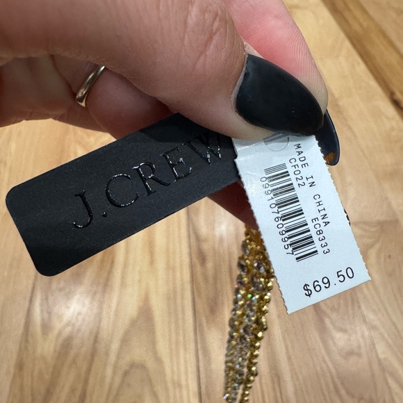 J. Crew Layered Gold Necklace with Clear Crystals NWT - SOLD OUT - Picture 5 of 8